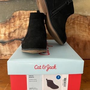 Cat & Jack Black Suede Toddler Boots Size 7